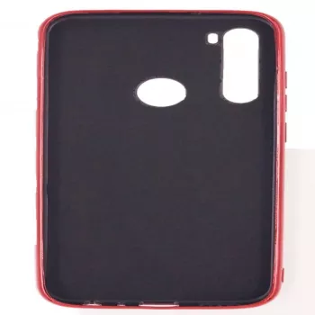 Evelatus Xiaomi Redmi Note 8 / Redmi Note 8 2021 funda de cristal templado efecto agua color completo con baño metálico roja