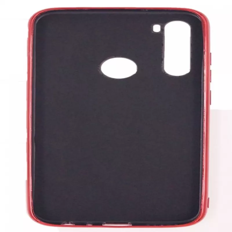 Evelatus Xiaomi Redmi Note 8 / Redmi Note 8 2021 funda de cristal templado efecto agua color completo con baño metálico roja