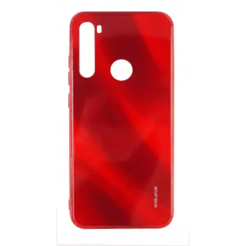 Evelatus Xiaomi Redmi Note 8 / Redmi Note 8 2021 funda de cristal templado efecto agua color completo con baño metálico roja