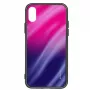 Evelatus Xiaomi Redmi Note 8 / Redmi Note 8 2021 Funda de Cristal Templado Anti-Explosión Water Ripple Color Degradado Rosa-Púrpura
