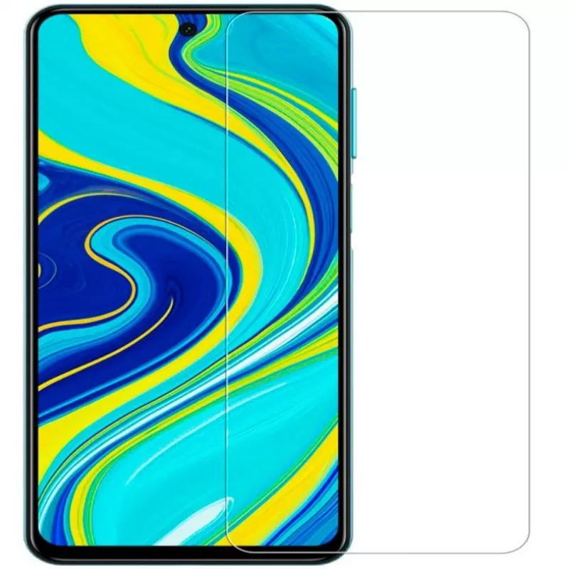 Evelatus Xiaomi Redmi Note 9 Pro / Note 9S protector de pantalla plano transparente de cristal templado 0,33 mm con pegamento Japan, antiestático