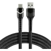 everActive CBB-1CBR Cable trenzado USB-A a USB-C RGB-LED 1m 3A Negro