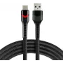 everActive CBB-1CBR Cable trenzado USB-A a USB-C RGB-LED 1m 3A Negro