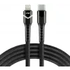 everActive CBB-1CIR Cable USB-C a Lightning con LED RGB 1m 27W PD negro