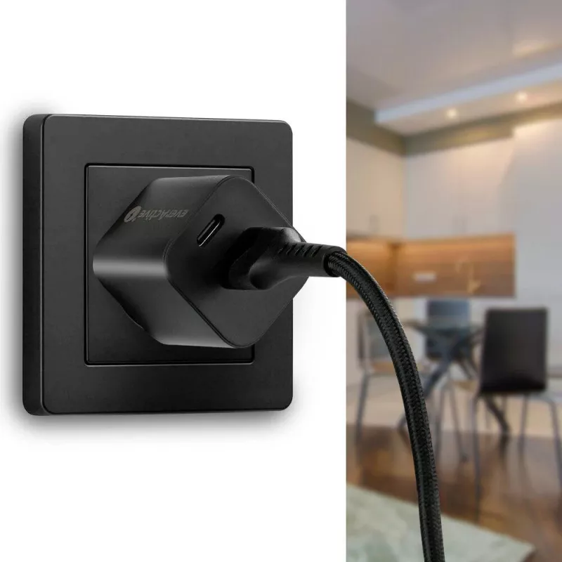 everActive CBB-1IBR Cable trenzado USB-A a Lightning RGB LED 1m 2.4A negro