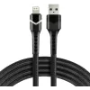 everActive CBB-1IBR Cable trenzado USB-A a Lightning RGB LED 1m 2.4A negro