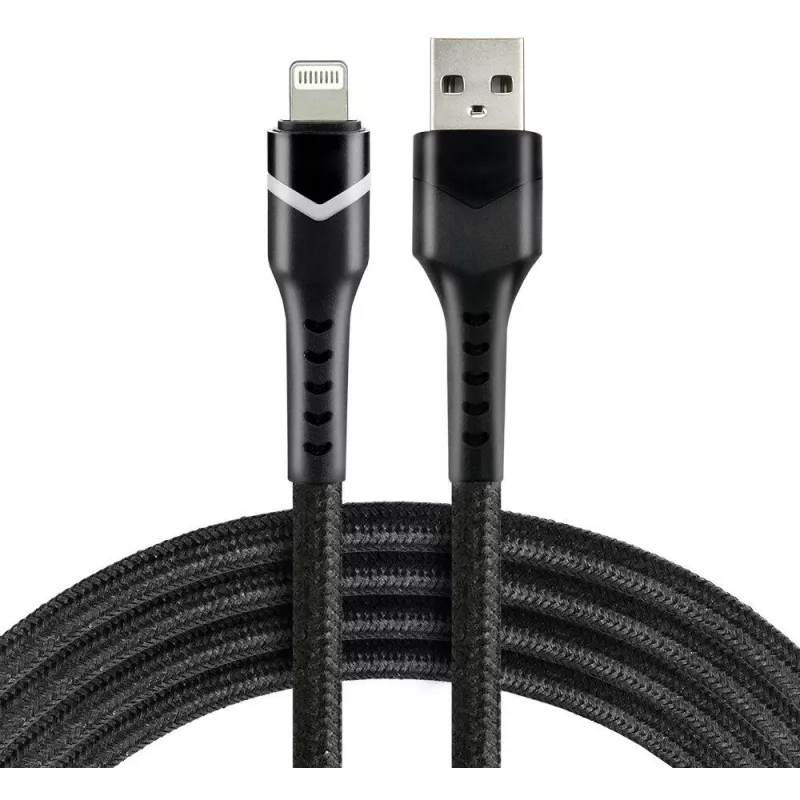 everActive CBB-1IBR Cable trenzado USB-A a Lightning RGB LED 1m 2.4A negro