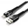 everActive CBB-1IBR Cable trenzado USB-A a Lightning RGB LED 1m 2.4A negro