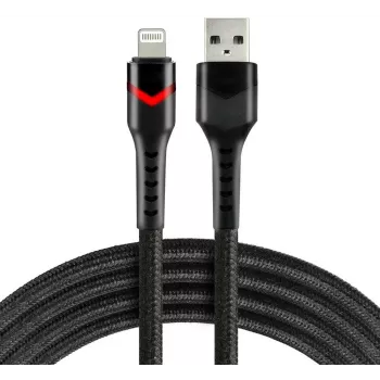 everActive CBB-1IBR Cable trenzado USB-A a Lightning RGB LED 1m 2.4A negro