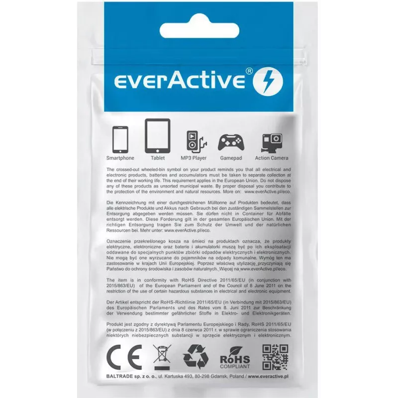 everActive CBB-2PDR cable USB-C a USB-C RGB LED trenzado 2 m 3A 60W negro