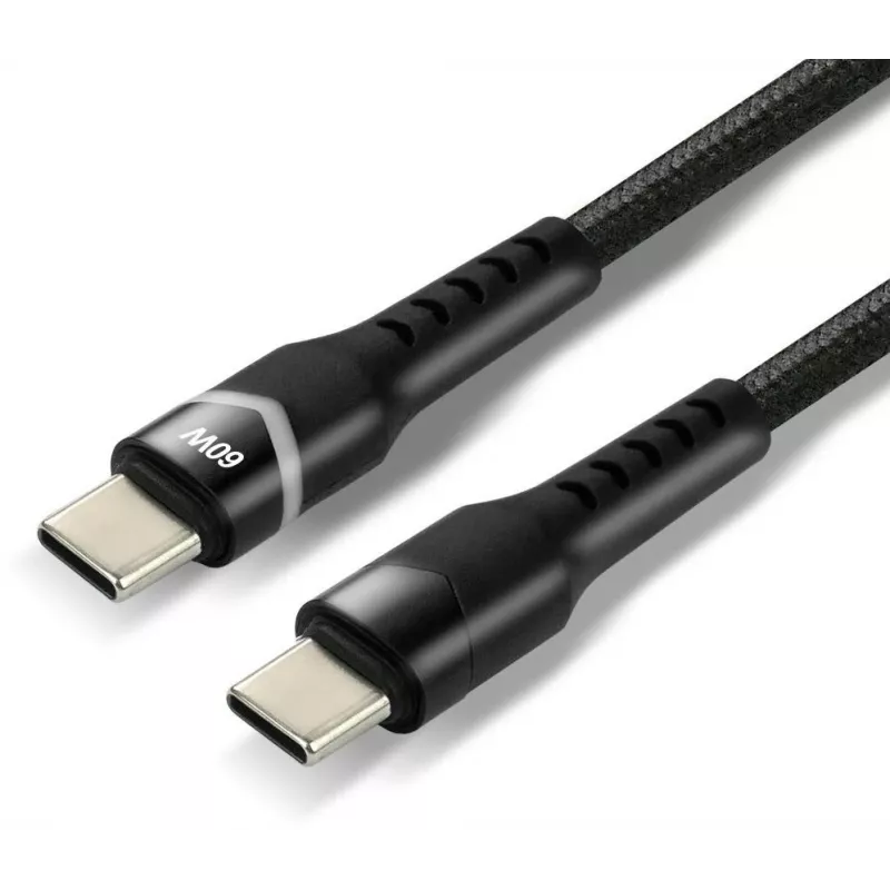 everActive CBB-2PDR cable USB-C a USB-C RGB LED trenzado 2 m 3A 60W negro