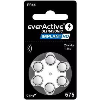 everActive ULTRASONIC IMPLANT HD 675 / PR44 pilas para audífonos, pack de 6