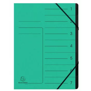 Exacompta archivador de carpetas de expansión 7 compartimentos verde