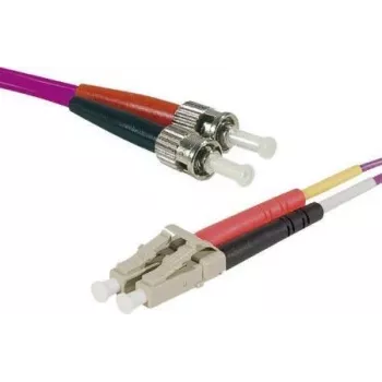EXERTIS CONNECT latiguillo de fibra óptica OM4, LC dúplex a ST dúplex, 50/125µm, violeta Erika, 2m 392792