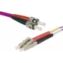 EXERTIS CONNECT latiguillo de fibra óptica OM4, LC dúplex a ST dúplex, 50/125µm, violeta Erika, 2m 392792