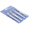 EXERTIS CONNECT Set de pinzas de precisión, 4 piezas, acero inoxidable, antimagnético, resistente a los ácidos, 120 mm 815550
