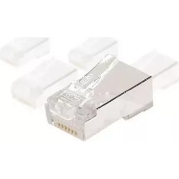 EXERTIS CONNECT Conector modular RJ45 apantallado para cables redondos, STP, 8P8C, CAT 6, pack de 100 920870