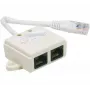 Exertis Connect Splitter telefónico conector macho RJ-45 a 2x conector hembra RJ-45, 10 cm, CAT 5e, marfil 252470