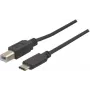 EXERTIS CONNECT cable USB 2.0, USB Type-C a USB Type-B, negro, 1,0 m 150304
