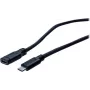 EXERTIS CONNECT Cable alargador USB 3.1 Gen 1 USB-C, macho a hembra, 2 m, 5 Gbit/s, Negro 150341