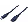 EXERTIS CONNECT Cable de extensión USB 3.1 Gen 2 USB-C 1m conector macho a conector hembra 10Gbps 100W PD vídeo 4K Negro 532495