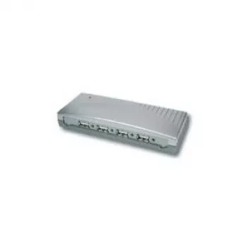 EXSYS EX-1163 hub USB 2.0 de 4 puertos con fuente de alimentación, plástico, negro