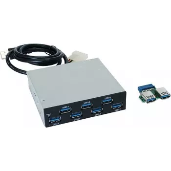 EXSYS EX-1167 Hub USB 3.0 interno de 7 puertos, bahía de 3,5 pulgadas, chipset VIA VL810