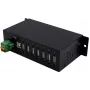 Hub USB 2.0 industrial de metal EXSYS EX-1179HMVS de 7 puertos con montaje en carril DIN, 480 Mbit/s, protección ESD, -40 a 85°C