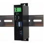 EXSYS EX-1195HMS Hub USB 3.1 Gen 1 industrial de 4 puertos con USB-C, montaje en carril DIN, 9-48V DC