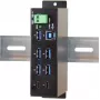 EXSYS EX-1197HMS Hub industrial de 7 puertos USB 3.1 Gen 1 para carril DIN con alimentación DC