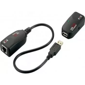 EXSYS EX-1441-2 Extensor Gigabit Ethernet por coaxial kit, alcance 1000m, carcasa metálica, negro