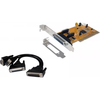 EXSYS EX-43360 Adaptador PCI-X - 2x RS-232 serie + 1x paralelo, MosChip, Low Profile