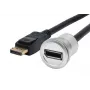 EXSYS EX-49185 Cable adaptador DisplayPort para montaje en panel, 30 cm, macho a hembra, carcasa metálica, 4K 60Hz