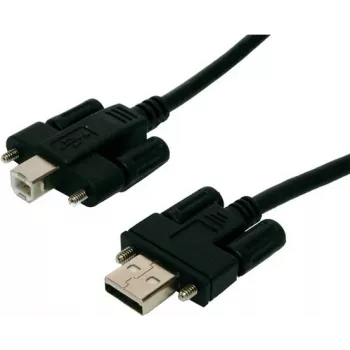 EXSYS EX-K1555V Cable USB 2.0, conector macho Type-A a conector macho Type-B con tornillos cautivos, 5 m, negro