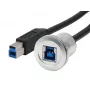 EXSYS cable adaptador para montaje en panel de conector hembra USB-B a conector macho USB-B, USB 3.2 Gen 1, 30 cm, carcasa metálica EX-49187