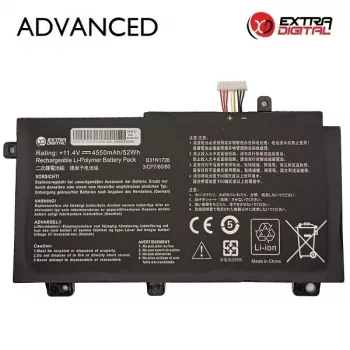 Extra Digital Advanced NB432592 batería de repuesto para ASUS B31N1726 – 4550mAh, 11.52V Li-ion