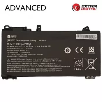 Batería de repuesto Extra Digital Advanced NB462551 para HP RE03XL – 3700mAh 11.55V Li-Ion, 3 celdas, negro