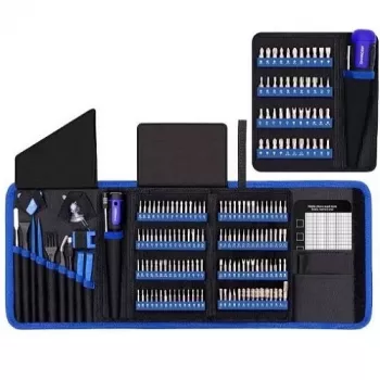 EXTRA DIGITAL Set de destornilladores de precisión magnéticos (191 piezas) - Puntas de acero aleado S2, mango de aluminio, estuche de almacenamiento incluido