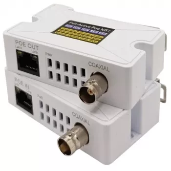 EXTRA DIGITAL Extensor PoE 10/100M sobre cable coaxial, hasta 500 m, Kit