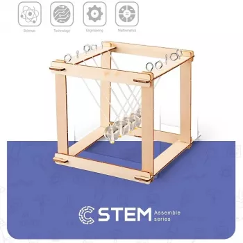 Kit de construcción de madera EXTRA DIGITAL Newton's Cradle, modelo didáctico