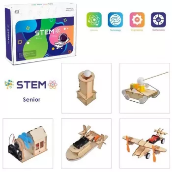 EXTRA DIGITAL Set de construcción de madera Laboratorio de Jóvenes Inventores, 5 modelos educativos
