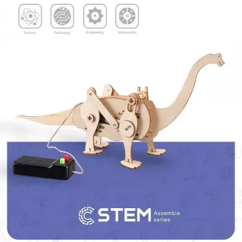 EXTRA DIGITAL Maqueta de dinosaurio andante de madera, modelo didáctico