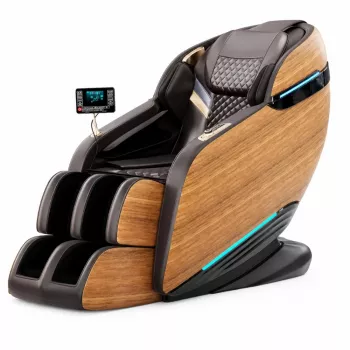 EXTRALINK sillón de masaje 3D Zero Gravity con detalles en madera, negro/marrón