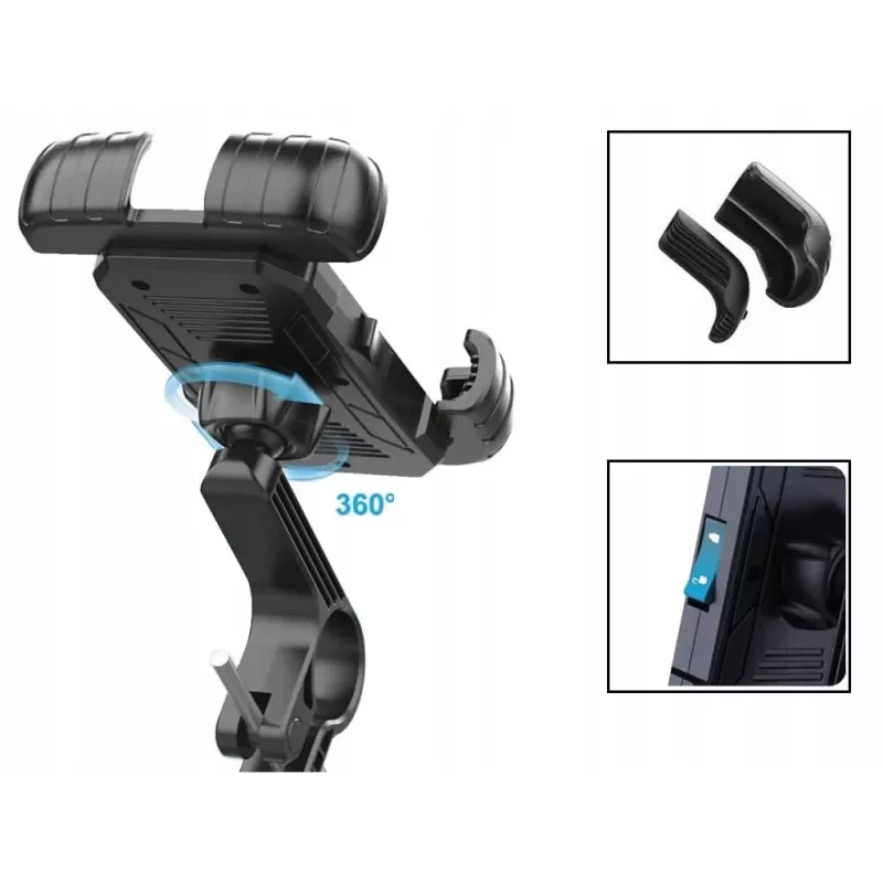 Soporte antivibración Extralink para smartphone en el manillar - Negro