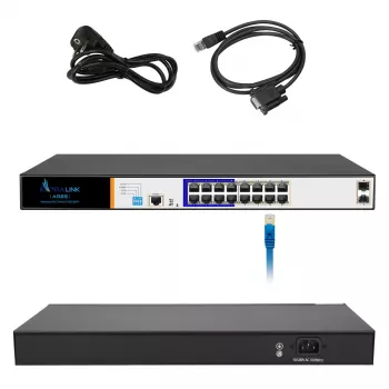 Extralink ARES switch PoE, 16x Gigabit PoE/PoE+, 2x SFP, 1x puerto de consola, 150W, gestionado