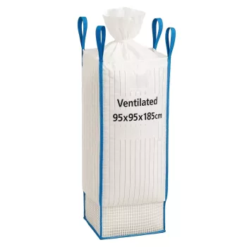EXTRALINK Big Bag 95x95x185cm 1200kg con boca de salida | FIBC ventilado