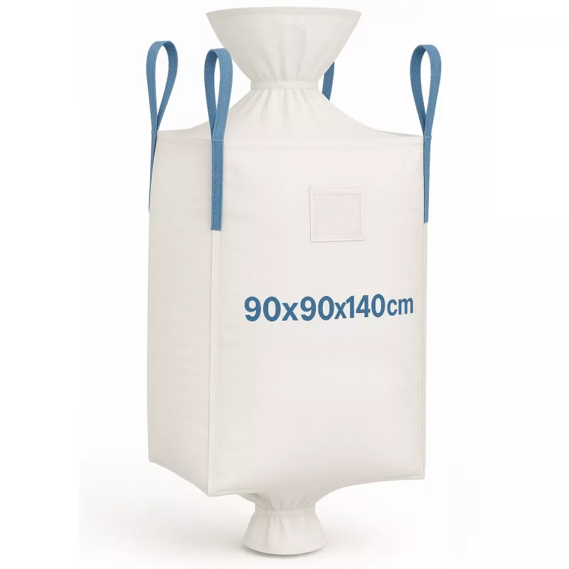 EXTRALINK Big Bag U+2 90x90x140cm 1000kg FIBC bolsa a granel blanca con boca de descarga