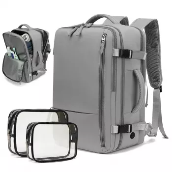 EXTRALINK Black Forest KM03 Mochila de cabina 45x20x30 cm con 2 neceseres – gris
