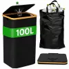 EXTRALINK Black Forest cesto plegable de recogida de botellas retornables, 100L, negro