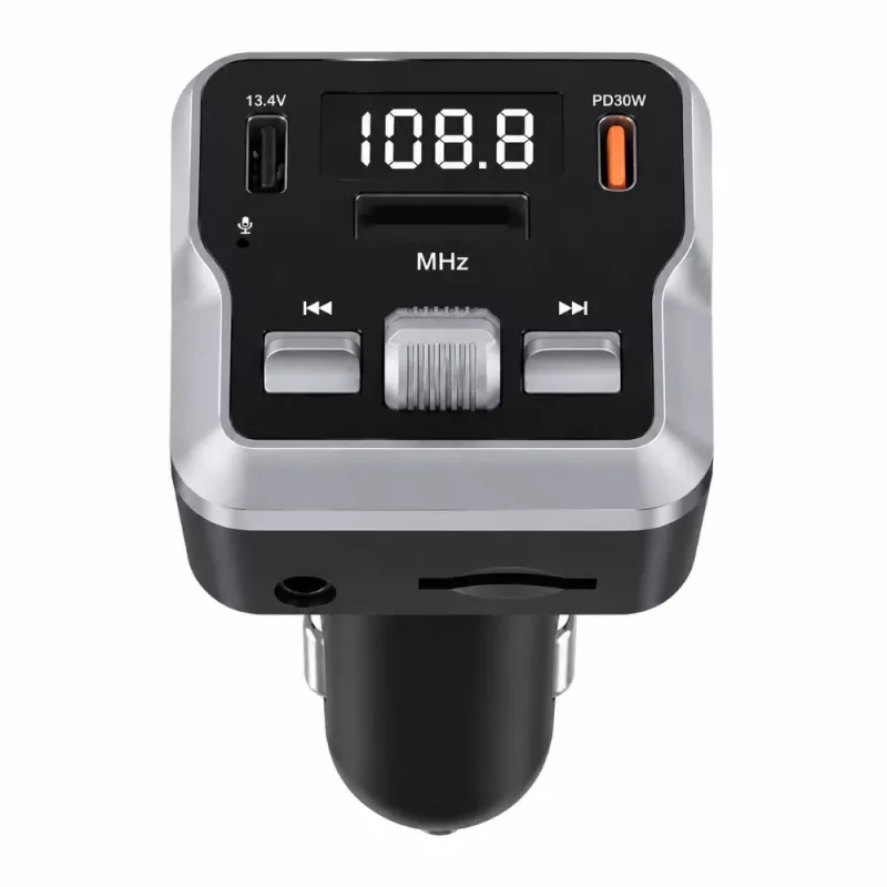 EXTRALINK Transmisor FM Bluetooth con 2 puertos de carga USB y ranura para tarjeta MicroSD